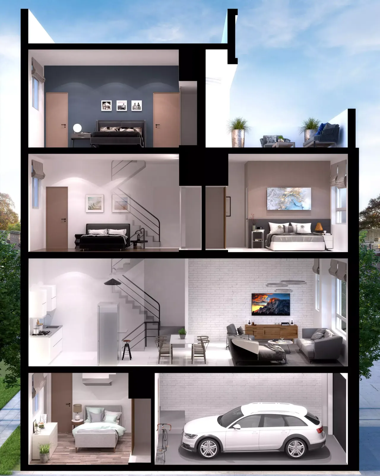 3D section rendering by Xrender Studio