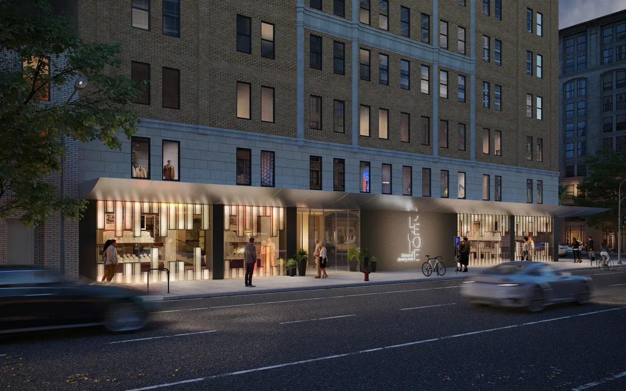 3D rendering of a modern retail storefront, showcasing innovative store design.