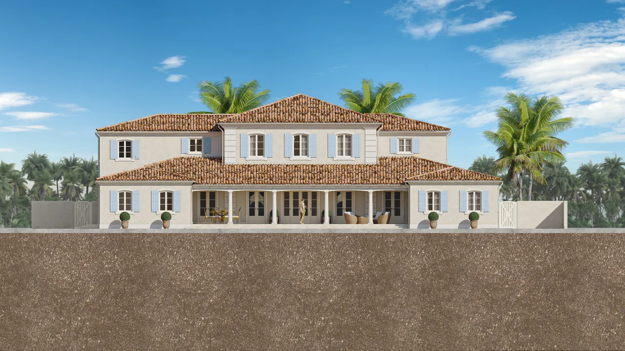 Front elevation study for the residence at 228 Via Las Brisas