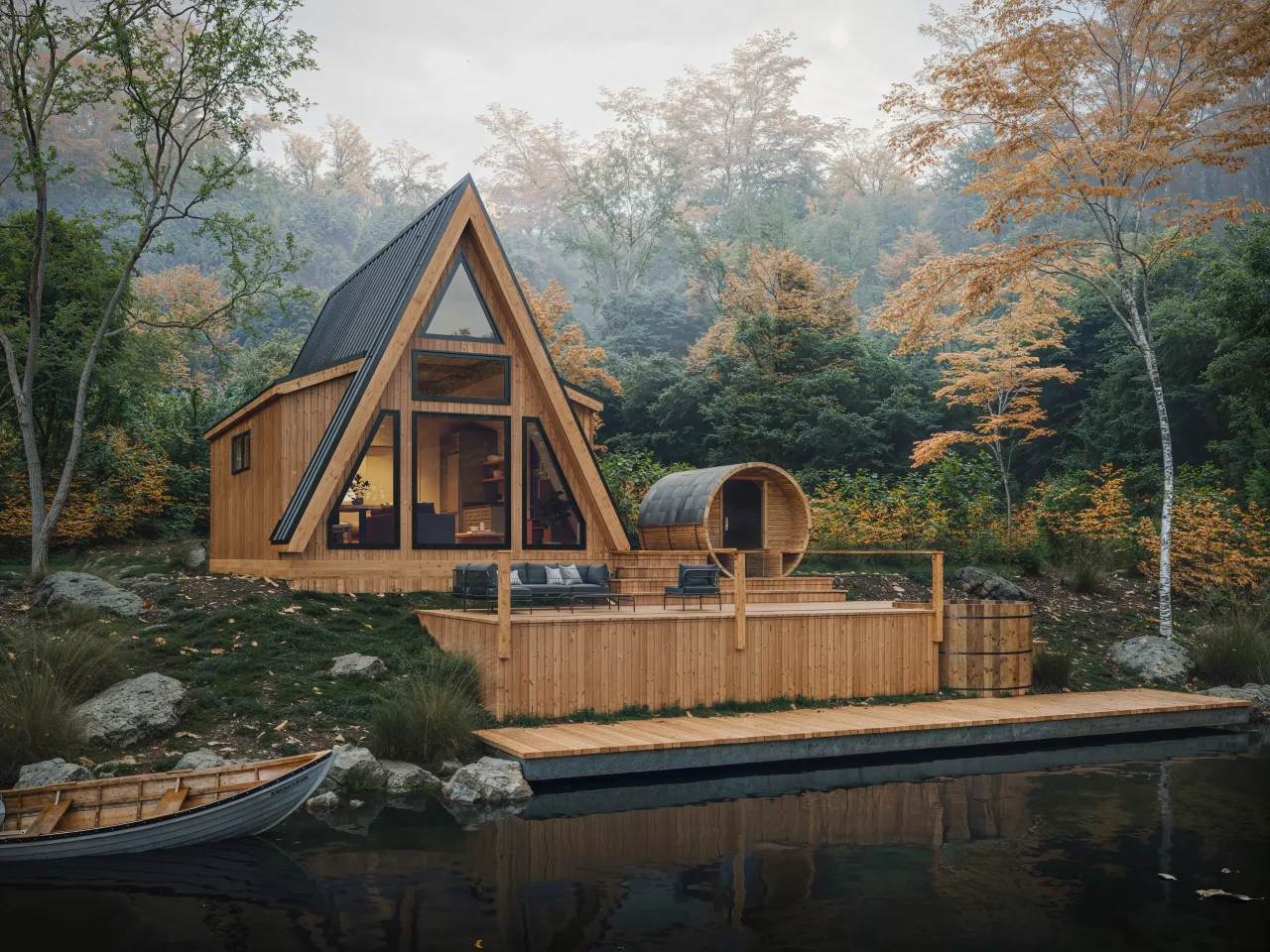 3D cabin rendering by Xrender Studio