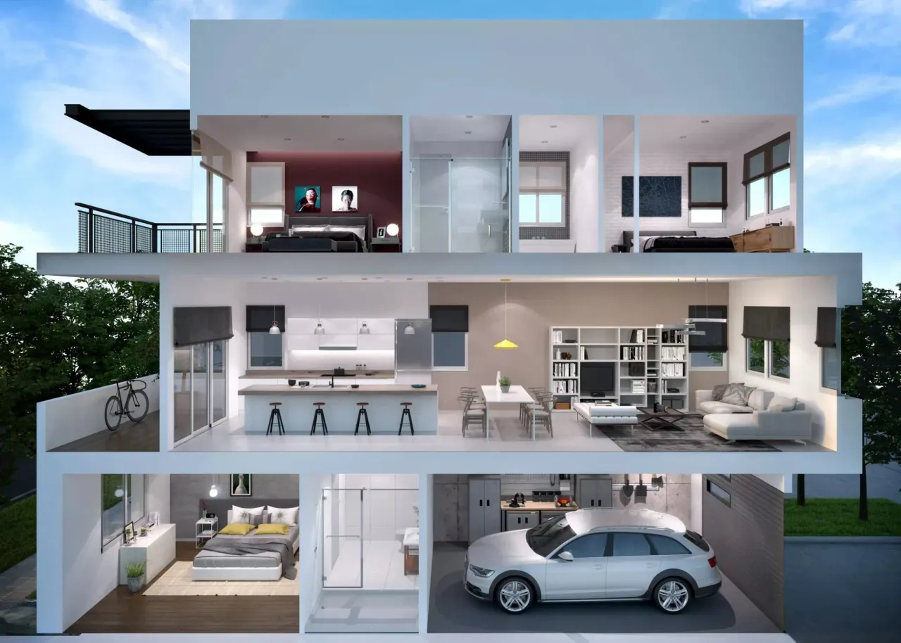 3D section rendering by Xrender Studio