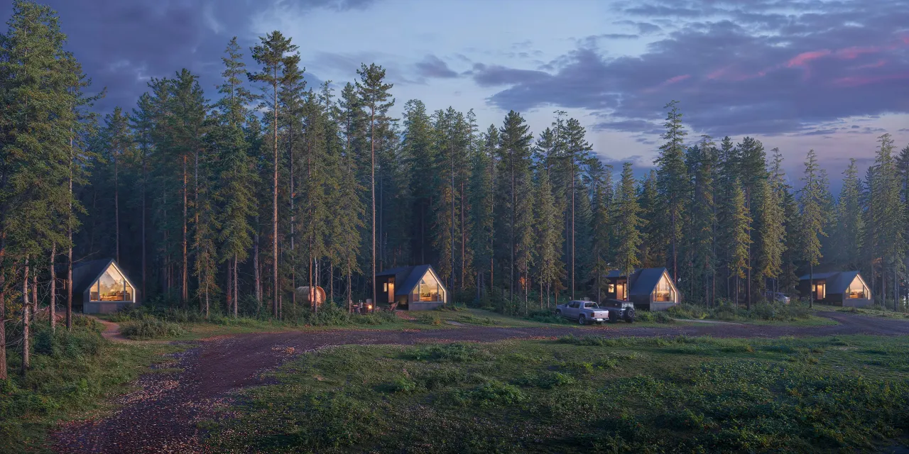 3D cabin rendering by Xrender Studio