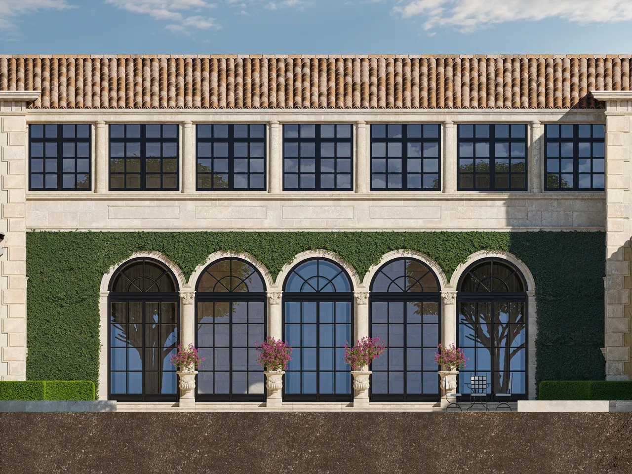 Proposed loggia elevation with new glazing at 1500 S Ocean Boulevard
