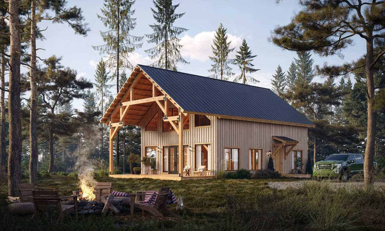 3D cabin rendering by Xrender Studio