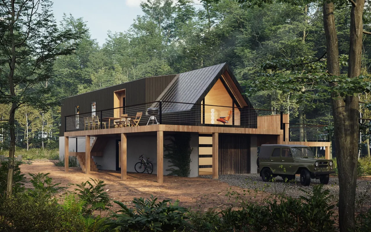 3D cabin rendering by Xrender Studio
